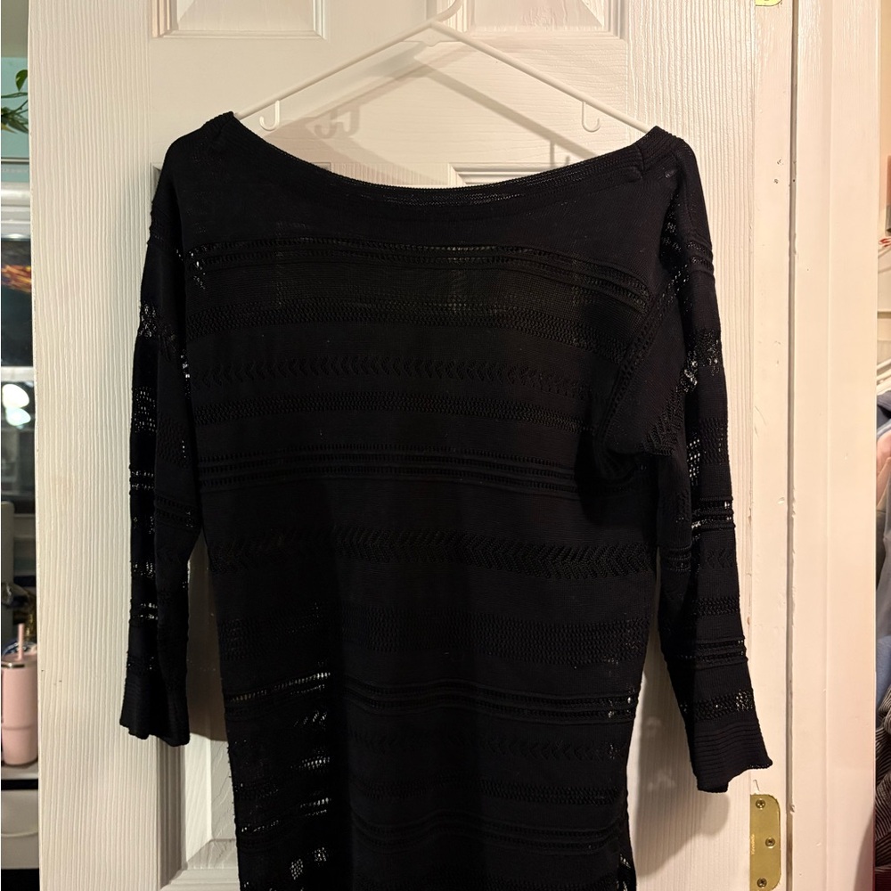 Elegant Black Long Sleeve Knit Top